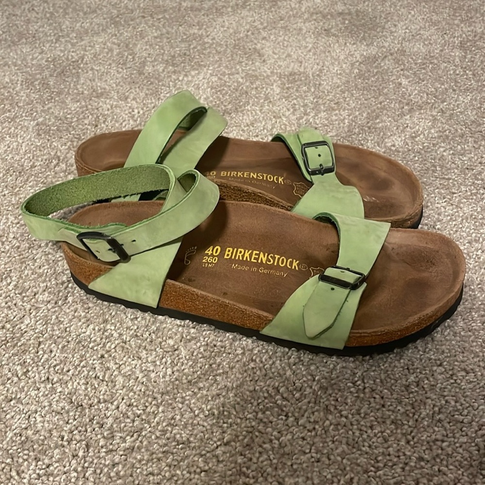 Birkenstock Women's Light Green Suede Sandals